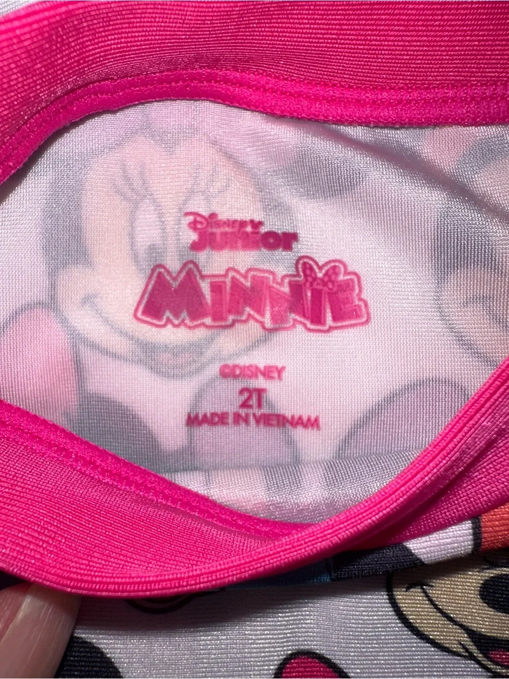 Disney Junior Minnie Mouse Girls Rash Guard Swim Top 2T Pink